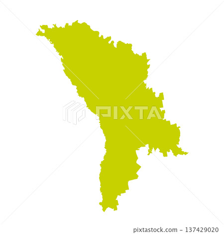 Map of Moldova, sign silhouette. World Map Globe. Vector Illustration isolated on white background. Europe continent 137429020