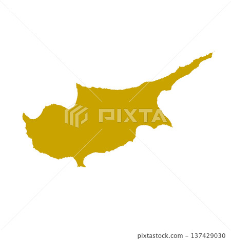 Map of Cyprus, sign silhouette. World Map Globe. Vector Illustration isolated on white background. Europe continent 137429030