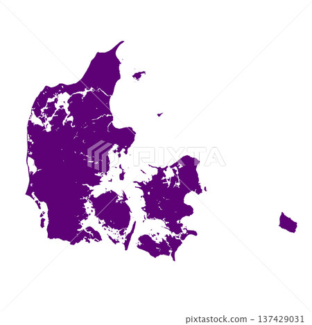 Map of Denmark, sign silhouette. World Map Globe. Vector Illustration isolated on white background. Europe continent 137429031