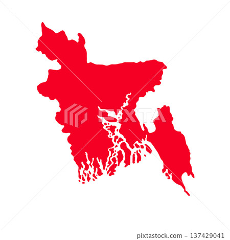 Map of Bangladesh, sign silhouette. World Map Globe. Vector Illustration isolated on white background. Asian continent 137429041