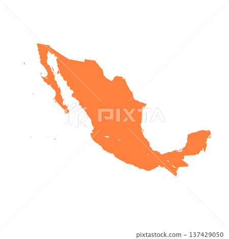 Map of Mexico, sign silhouette. World Map Globe. Vector Illustration isolated on white background. North America continent Map of Mexico, sign silhouette. World Map Globe. Vector Illustration isolated on white background. North America continent 137429050