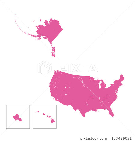 Map United States of America, sign silhouette. Detailed map of USA. World Map Globe. Vector Illustration isolated on white background. North America continent Map United States of America, sign silhouette. Detailed map of USA. World Map Globe. Vector Illustration isolated on white background. North America continent 137429051