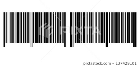 Barcode isolated on color background. Code stripes sticker. Barcode labels, customers qr code Barcode isolated on color background. Code stripes sticker. Barcode labels, customers qr code 137429101