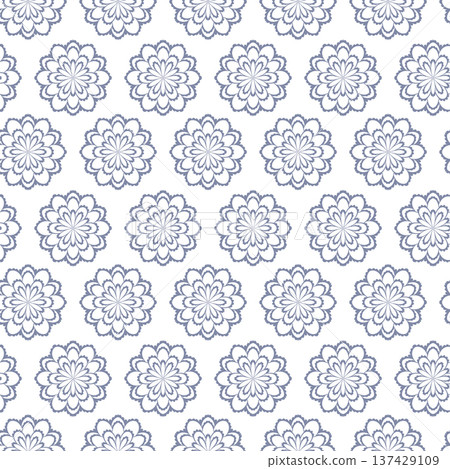 Winter seamless pattern with snowflakes, holiday background. Vector illustration for fabric, textile wallpaper, posters, gift wrapping paper. Christmas vector illustration. Falling snow Winter seamless pattern with snowflakes, holiday background. Vector illustration for fabric, textile wallpaper, posters, gift wrapping paper. Christmas vector illustration. Falling snow 137429109