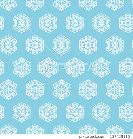 Winter seamless pattern with snowflakes, holiday background. Vector illustration for fabric, textile wallpaper, posters, gift wrapping paper. Christmas vector illustration. Falling snow Winter seamless pattern with snowflakes, holiday background. Vector illustration for fabric, textile wallpaper, posters, gift wrapping paper. Christmas vector illustration. Falling snow 137429110
