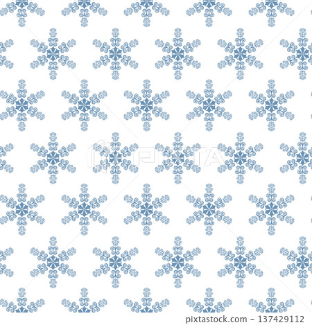 Winter seamless pattern with snowflakes, holiday background. Vector illustration for fabric, textile wallpaper, posters, gift wrapping paper. Christmas vector illustration. Falling snow 137429112