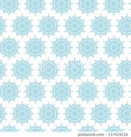 Winter seamless pattern with snowflakes, holiday background. Vector illustration for fabric, textile wallpaper, posters, gift wrapping paper. Christmas vector illustration. Falling snow 137429116
