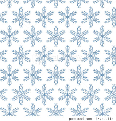 Winter seamless pattern with snowflakes, holiday background. Vector illustration for fabric, textile wallpaper, posters, gift wrapping paper. Christmas vector illustration. Falling snow 137429118