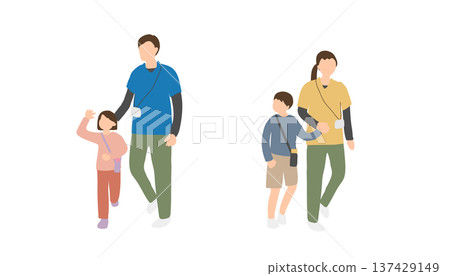 在發展支援機構進行戶外活動（與支援人員和兒童一起散步） 137429149