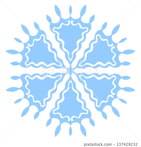 Blue template snowflake. Isolated snowflakes icon, round mandala. Winter Holiday cartoon flat illustration. Merry Christmas and New year Vector. Hand draw style Blue template snowflake. Isolated snowflakes icon, round mandala. Winter Holiday cartoon flat illustration. Merry Christmas and New year Vector. Hand draw style 137429232