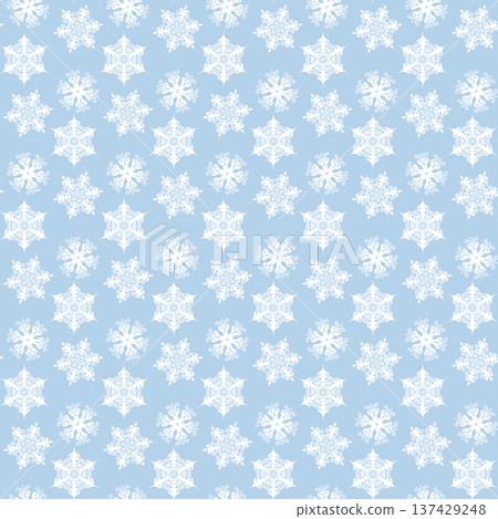 Winter seamless pattern with snowflakes, holiday background. Vector illustration for fabric, textile wallpaper, posters, gift wrapping paper. Christmas vector illustration. Falling snow Winter seamless pattern with snowflakes, holiday background. Vector illustration for fabric, textile wallpaper, posters, gift wrapping paper. Christmas vector illustration. Falling snow 137429248