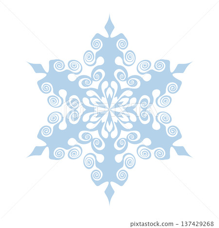 Blue template snowflake. Isolated snowflakes icon, round mandala. Winter Holiday cartoon flat illustration. Merry Christmas and New year Vector. Hand draw style Blue template snowflake. Isolated snowflakes icon, round mandala. Winter Holiday cartoon flat illustration. Merry Christmas and New year Vector. Hand draw style 137429268