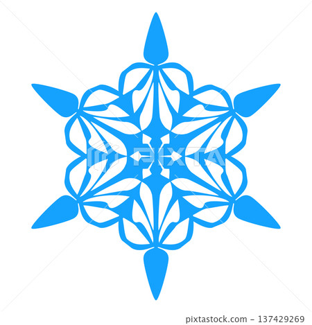 Blue template snowflake. Isolated snowflakes icon, round mandala. Winter Holiday cartoon flat illustration. Merry Christmas and New year Vector. Hand draw style Blue template snowflake. Isolated snowflakes icon, round mandala. Winter Holiday cartoon flat illustration. Merry Christmas and New year Vector. Hand draw style 137429269
