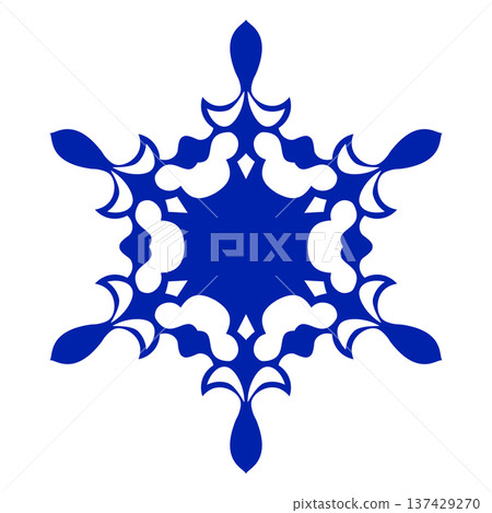 Blue template snowflake. Isolated snowflakes icon, round mandala. Winter Holiday cartoon flat illustration. Merry Christmas and New year Vector. Hand draw style Blue template snowflake. Isolated snowflakes icon, round mandala. Winter Holiday cartoon flat illustration. Merry Christmas and New year Vector. Hand draw style 137429270