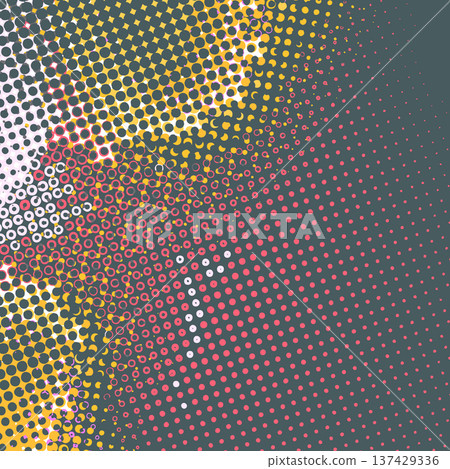 Abstract pop art creative concept. Colorful polka dots retro comics background. Cartoon modern halftone pattern. Design for poster, card, sale banner, empty bubble Abstract pop art creative concept. Colorful polka dots retro comics background. Cartoon modern halftone pattern. Design for poster, card, sale banner, empty bubble 137429336