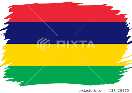 Flag of Mauritius. Mauritian national symbol in official colors. Template icon. Abstract vector background Flag of Mauritius. Mauritian national symbol in official colors. Template icon. Abstract vector background 137429370