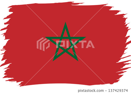 Flag of Morocco. Moroccan national symbol in official colors. Template icon. Abstract vector background Flag of Morocco. Moroccan national symbol in official colors. Template icon. Abstract vector background 137429374
