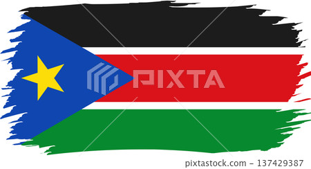 Flag of South Sudan. Sudanese national symbol in official colors. Template icon. Abstract vector background Flag of South Sudan. Sudanese national symbol in official colors. Template icon. Abstract vector background 137429387