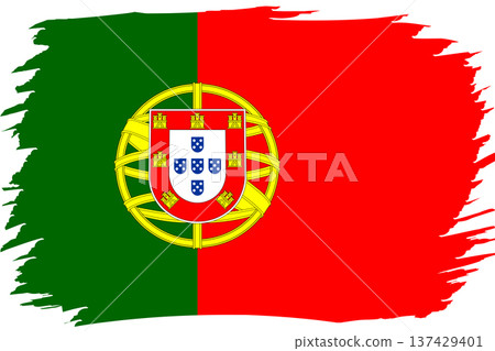 Flag of Portugal. Portuguese national symbol in official colors. Template icon. Abstract vector background 137429401