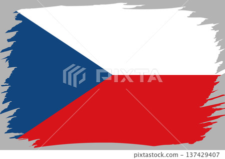 Flag of Czech Republic. Czech national symbol in official colors. Template icon. Abstract vector background Flag of Czech Republic. Czech national symbol in official colors. Template icon. Abstract vector background 137429407