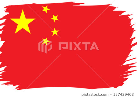 Flag of China. Chinese national symbol in official colors. Template icon. Abstract vector background Flag of China. Chinese national symbol in official colors. Template icon. Abstract vector background 137429408