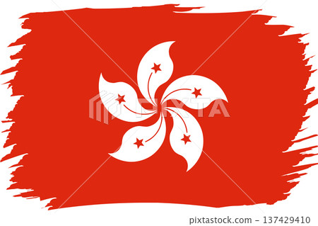 Flag of Hong Kong. National symbol in official colors. Template icon. Abstract vector background 137429410