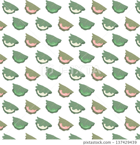 Seamless pattern background illustration of three-colored kashiwamochi (alternate) Seamless pattern background illustration of three-colored kashiwamochi (alternate) 137429439