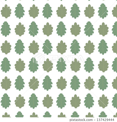 Oak leaf seamless pattern background illustration (alternate arrangement) Oak leaf seamless pattern background illustration (alternate arrangement) 137429444