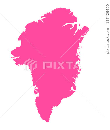 Map of Greenland, sign silhouette. World Map Globe. Vector Illustration isolated on white background. American continent 137429490