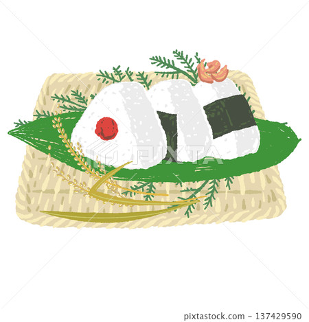 一組海苔飯糰和方形竹製濾飯匙（附飯耳） 137429590