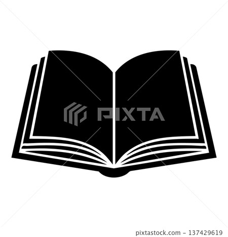 open book with open bookmark icon, simple style open book with open bookmark icon, simple style 137429619