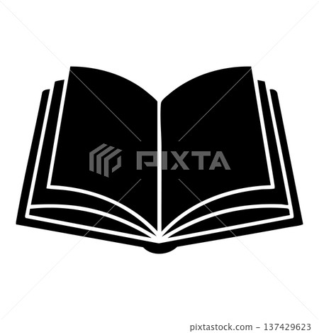 open book with open pages in simple style 137429623