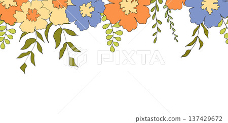 Hello spring banners collection. Background with color leaves, flowers. Nature concept design. Modern floral compositions in trendy flat simple style. Vector illustration for poster, greeting card Hello spring banners collection. Background with color leaves, flowers. Nature concept design. Modern floral compositions in trendy flat simple style. Vector illustration for poster, greeting card 137429672