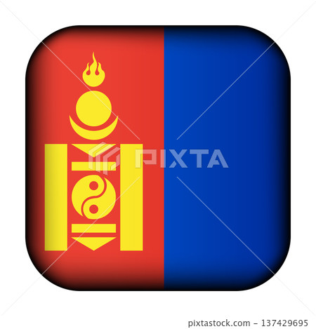 Glass light ball with flag of Mongolia. Round sphere, template icon. Mongolian national symbol. Glossy realistic ball, 3D abstract vector illustration. Big bubble Glass light ball with flag of Mongolia. Round sphere, template icon. Mongolian national symbol. Glossy realistic ball, 3D abstract vector illustration. Big bubble 137429695