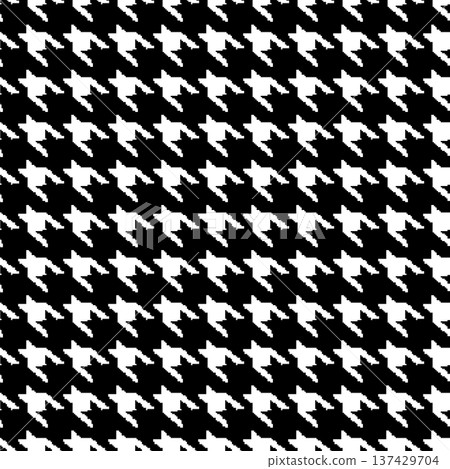 Geometric houndstooth black and color seamless pattern with pied-de-poule ornament. Monochrome graphic design. Modern minimalist stylish squared background. Vector chequered motif for fabric, textile Geometric houndstooth black and color seamless pattern with pied-de-poule ornament. Monochrome graphic design. Modern minimalist stylish squared background. Vector chequered motif for fabric, textile 137429704