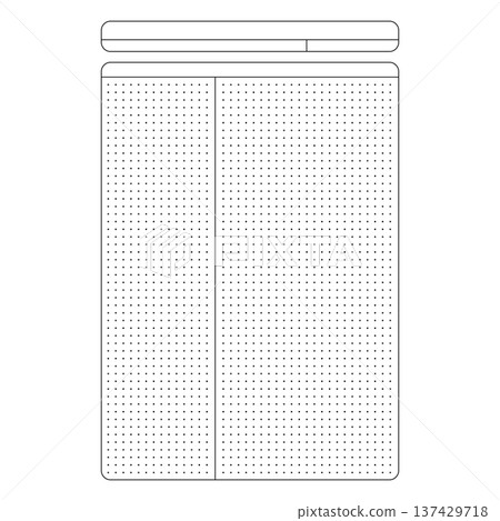 Grid paper. Dotted sheet of abstract background with color graph. Geometric pattern for school, wallpaper, textures, notebook. Blank on white background 137429718