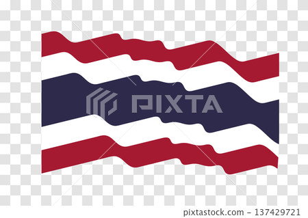 Waving Flag of Thailand. Thai national symbol in official colors. Template icon. Abstract vector background. Fluttering effect 137429721