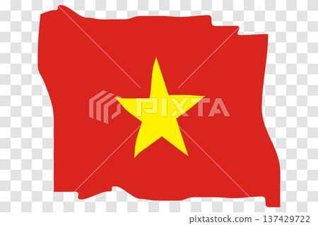 Waving Flag of Vietnam. Vietnamese national symbol in official colors. Template icon. Abstract vector background. Fluttering effect 137429722