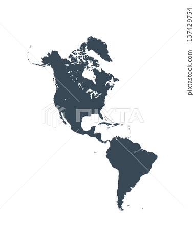 Map of North and South America, sign silhouette. World Map Globe. Vector Illustration isolated on transparent background. American continent Map of North and South America, sign silhouette. World Map Globe. Vector Illustration isolated on transparent background. American continent 137429754