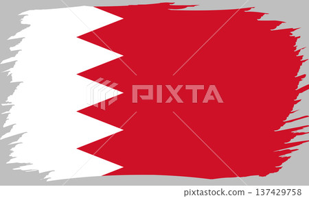 Flag of Bahrain. National symbol in official colors. Template icon. Abstract vector background 137429758