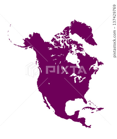 Map of North America, sign silhouette. World Map Globe. Vector Illustration isolated on transparent background. American continent 137429769