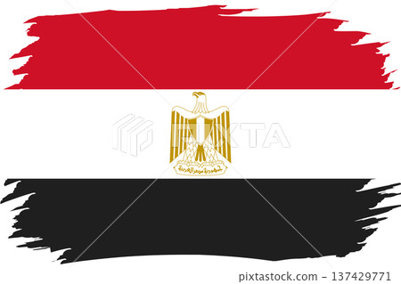 Flag of Egypt. Egyptian national symbol in official colors. Template icon. Abstract vector background 137429771