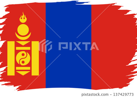 Flag of Mongolia. Mongolian national symbol in official colors. Template icon. Vector background Flag of Mongolia. Mongolian national symbol in official colors. Template icon. Vector background 137429773