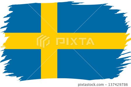 Flag of Sweden. Swedish national symbol in official colors. Template icon. Abstract vector background Flag of Sweden. Swedish national symbol in official colors. Template icon. Abstract vector background 137429786