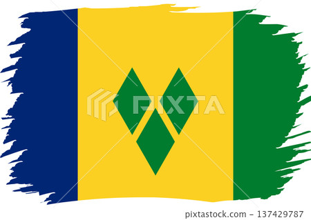 Flag of Saint Vincent and the Grenadines. National symbol in official colors. Template icon. Vector background Flag of Saint Vincent and the Grenadines. National symbol in official colors. Template icon. Vector background 137429787