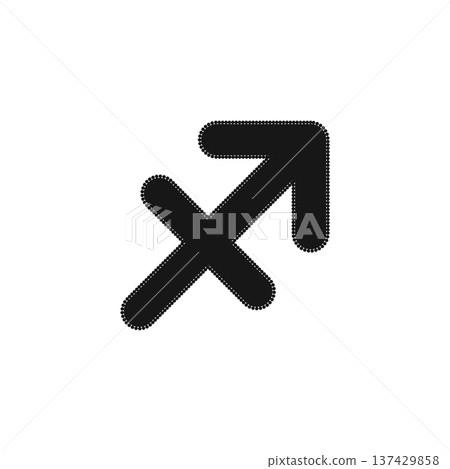 Zodiac horoscope. Sagittarius astrological icon symbol. Stylized star sign esoteric. Simple line vector illustration 137429858