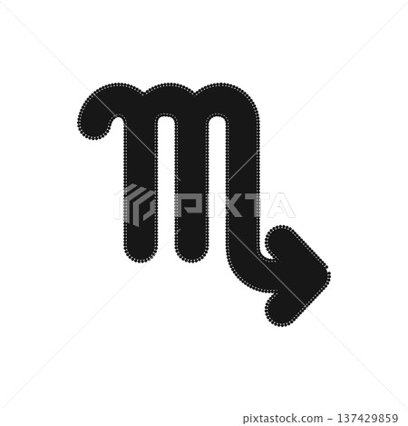 Zodiac horoscope. Scorpio astrological icon symbol. Stylized star sign esoteric. Simple line vector illustration 137429859