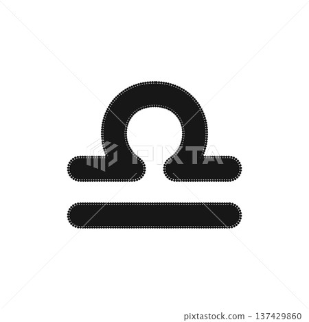 Zodiac horoscope. LIBRA astrological icon symbol. Stylized star sign esoteric. Simple line vector illustration 137429860