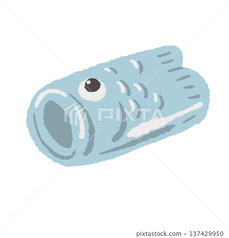 Illustration of Japanese sweets with blue carp streamers 137429950