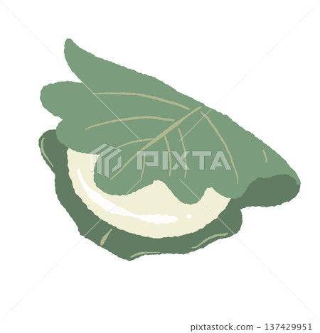 Illustration of white kashiwamochi 137429951